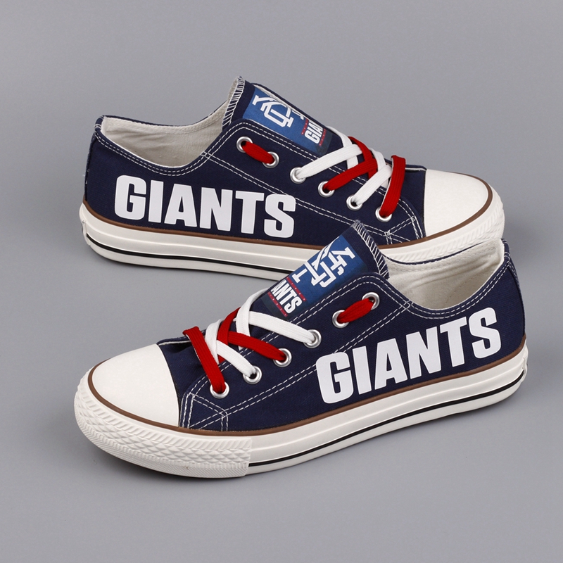 Women's New York Giants Repeat Print Low Top Sneakers 007 Women's New York Giants Repeat Print Low Top Sneakers 007